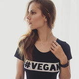 Black '#vegan' bodysuit