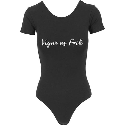 Black 'vegan as f*ck' bodysuit